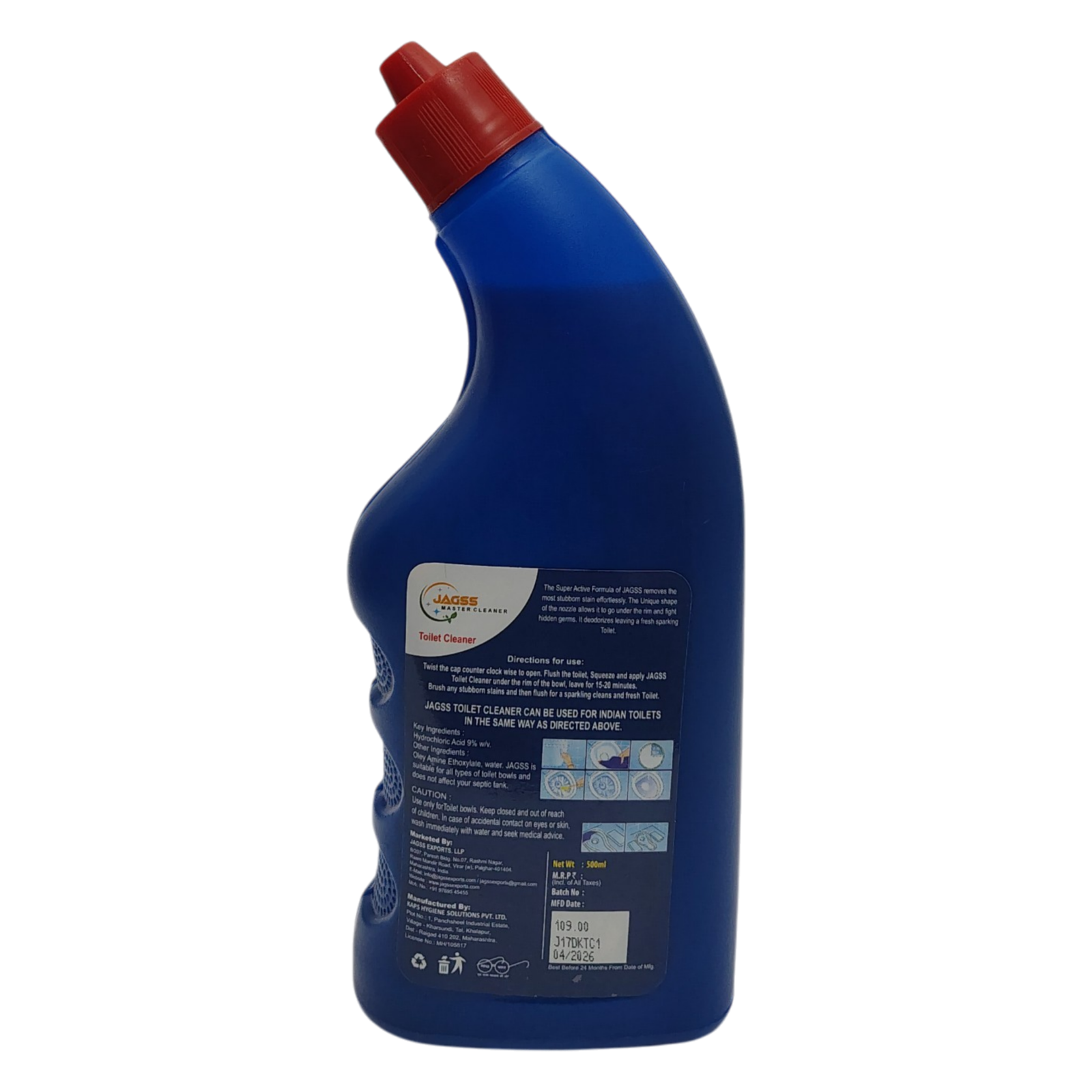 Master Cleaner Toilet Cleaner Extra Power 500ml | Fights Germs, Removes Tough Stains, Deodorises, Cleans & Freshens, New Improved Formula