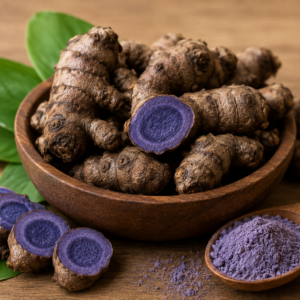 Organic Black Turmeric Rhizomes from Sindhudurg Konkan | Rare Variety, Limited Stock, Sprouting Rhizomes, Blue-Purple Interior, Konkan Region