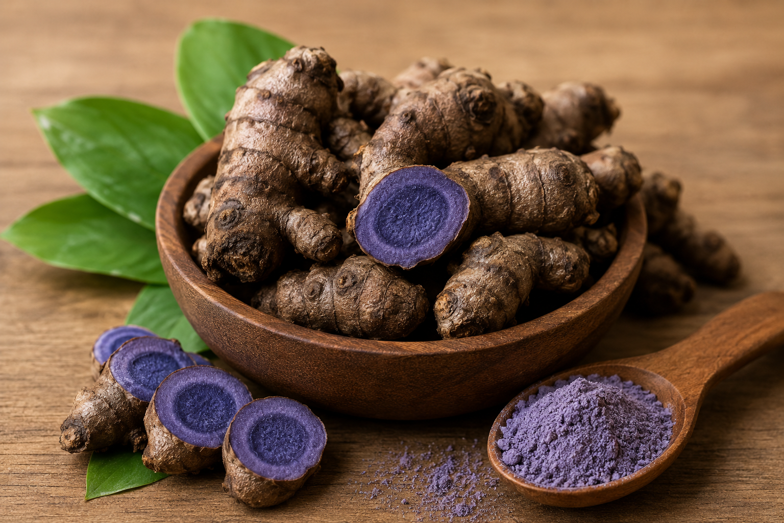 Organic Black Turmeric Rhizomes from Sindhudurg Konkan | Rare Variety, Limited Stock, Sprouting Rhizomes, Blue-Purple Interior, Konkan Region